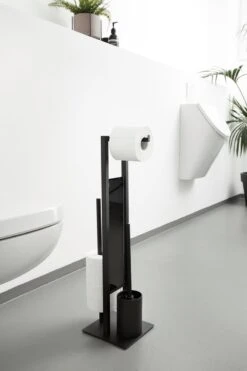 WENKO Toiletbutler Rivalta Zwart - Toiletborstel Met Houder, Toiletrolhouder En Reserverolhouder -Badkamerproducten Winkel 799x1200 15