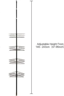 SensaHome Telescopisch Douche Rek Met 4 Lagen - Verstelbaar Bad / Douche Hoekrek Opbergrek - Uitschuifbaar Van 145-250 Cm - Zwart 14 SensaHome Telescopisch Douche Rek Met 4 Lagen - Verstelbaar Bad / Douche Hoekrek Opbergrek - Uitschuifbaar Van 145-250 Cm - Zwart -Badkamerproducten Winkel 800x1200 39