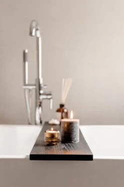 Luxe Badplank Zwart 85 Cm - Badplank Voor In Bad - Eiken Hout - Sterk En Duurzaam Materiaal - Massief Eikenhout - Badrek Zwart -Badkamerproducten Winkel 800x1200 43