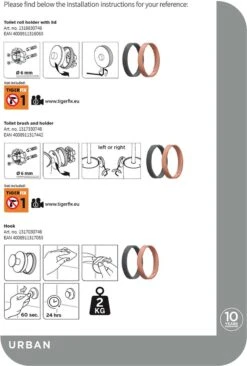 Tiger Urban Toiletaccessoireset - Toiletborstel Met Houder - Toiletrolhouder Met Klep - Handdoekhaak - Zwart -Badkamerproducten Winkel 810x1200 3