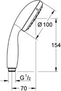GROHE QuickFix Vitalio Start 100 Waterbesparende Douchekop - Ø 10 Cm - EcoJoy - 2 Straalstanden -Badkamerproducten Winkel 815x1200