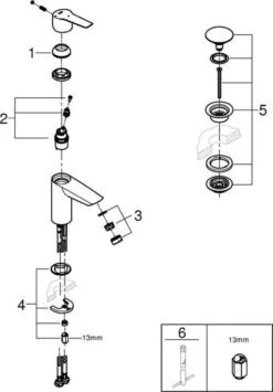 GROHE QuickFix Start Waterbesparende Wastafelkraan - Met EcoJoy® - Incl. Push-open Waste - Chroom - 23551002 -Badkamerproducten Winkel 834x1200 1