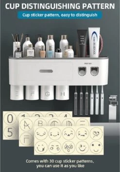 LuxeBass Tandenborstel Organizer | Tandenborstelhouder | Automatisch Tandpasta Dispenser | Met Lade En Opbergvak Voor Badkamer - LB544 -Badkamerproducten Winkel 837x1200 3