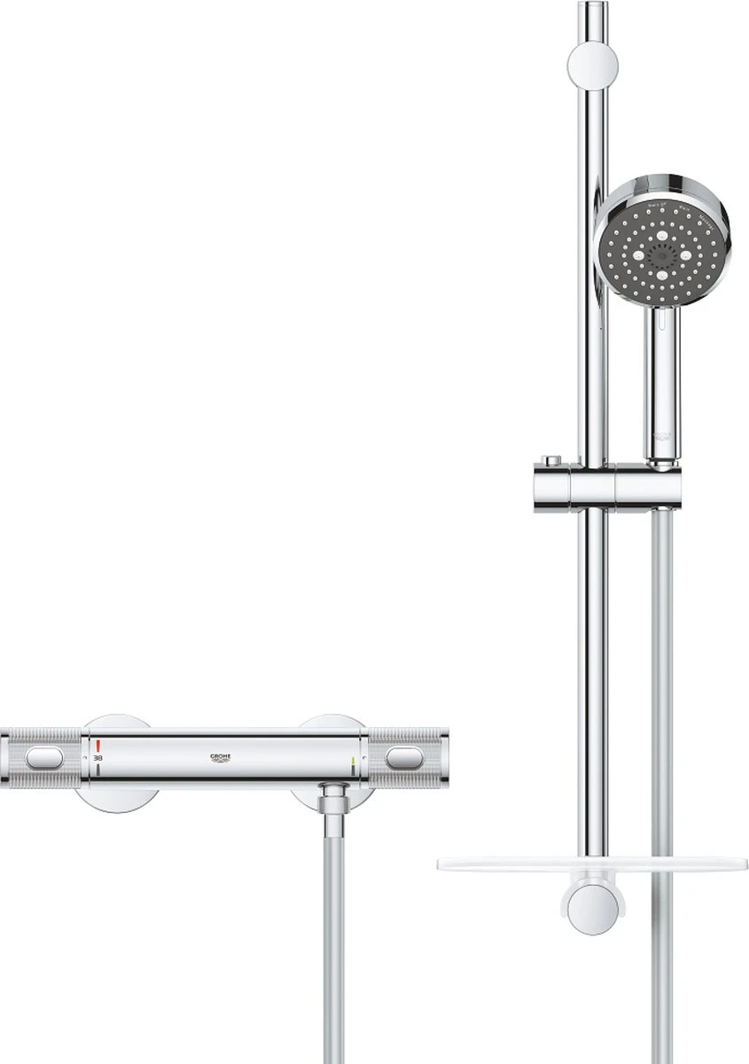 GROHE QuickFix Precision Feel Thermostatische Douchekraan - Met Glijstangset - EcoJoy - CoolTouch - Chroom - 34791000 8 GROHE QuickFix Precision Feel Thermostatische Douchekraan - Met Glijstangset - EcoJoy - CoolTouch - Chroom - 34791000 - Afbeelding 6