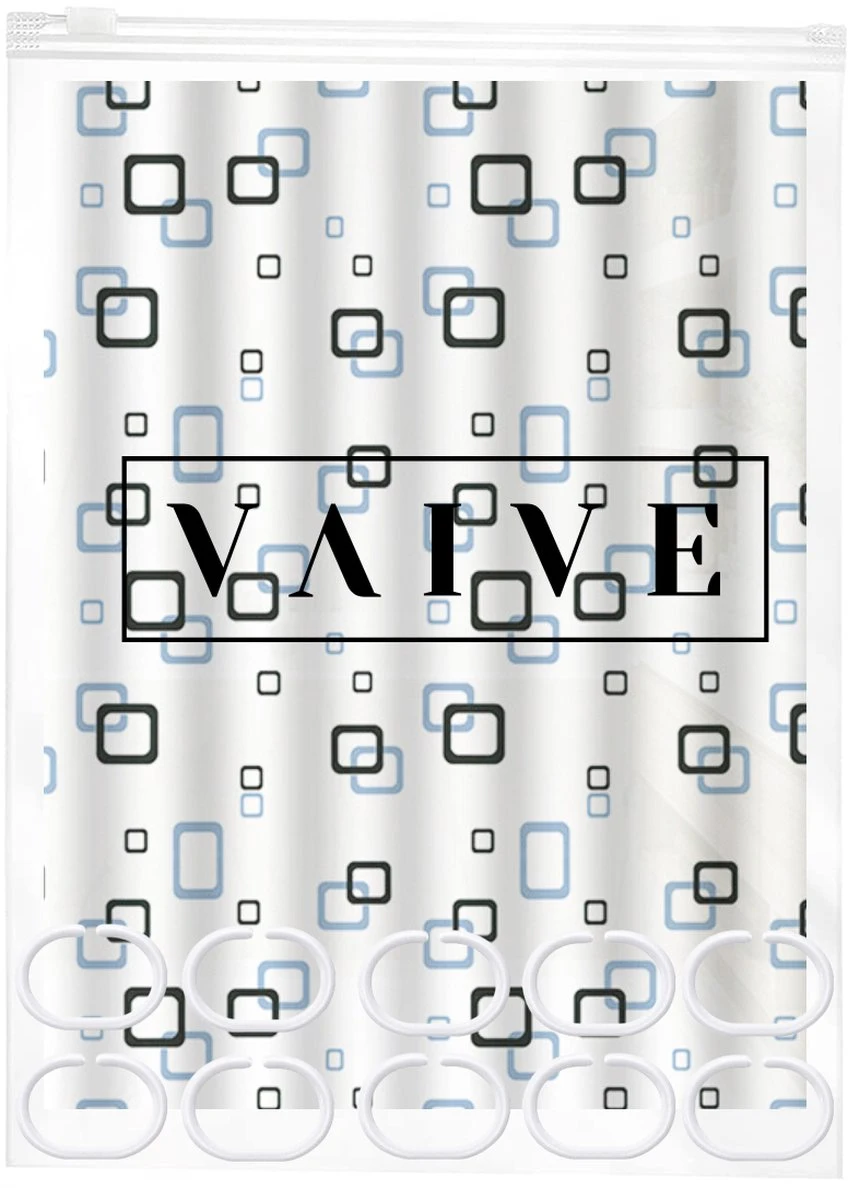 VAIVE Douchegordijn Blauw 180x200 - Anti Schimmel - Douchegordijnen - Ringen 8 VAIVE Douchegordijn Blauw 180x200 - Anti Schimmel - Douchegordijnen - Ringen - Afbeelding 6