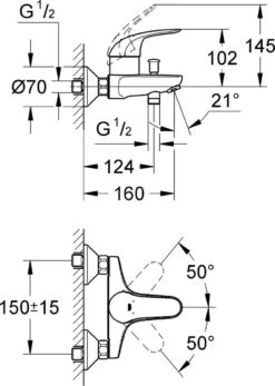 GROHE Euroeco Badkraan - 15cm - Chroom - 32743000 -Badkamerproducten Winkel 855x1200 3