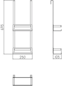 VDN Stainless Doucherek Zonder Boren - Doucherek Hangend - Doucherek Zwart - RVS - Doucherek Aan Douchewand - 2 Laags -Badkamerproducten Winkel 862x1200