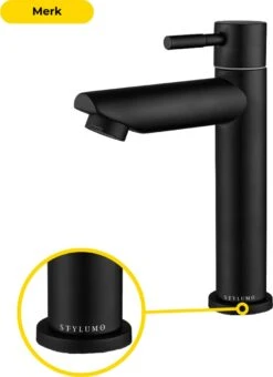 Stylumo Zwarte Toiletkraan – Fonteinkraan Zwart – Koudwaterkraan – WC Kraan – Badkamermeubel Kraan Alleen Koud Water -Badkamerproducten Winkel 871x1200 4