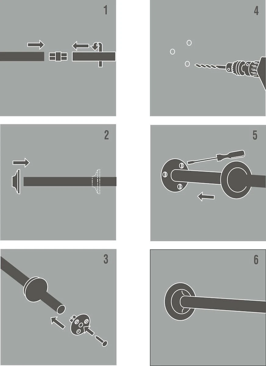 Sealskin Rondalux Douchegordijnstangset Wit 5 Sealskin Rondalux Douchegordijnstangset Wit - Afbeelding 3