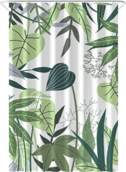 Loti Living Douchegordijn Anti Schimmel – Jungle - Inclusief Ringen – Waterdicht - Polyester - Douchegordijn 120x200 Cm