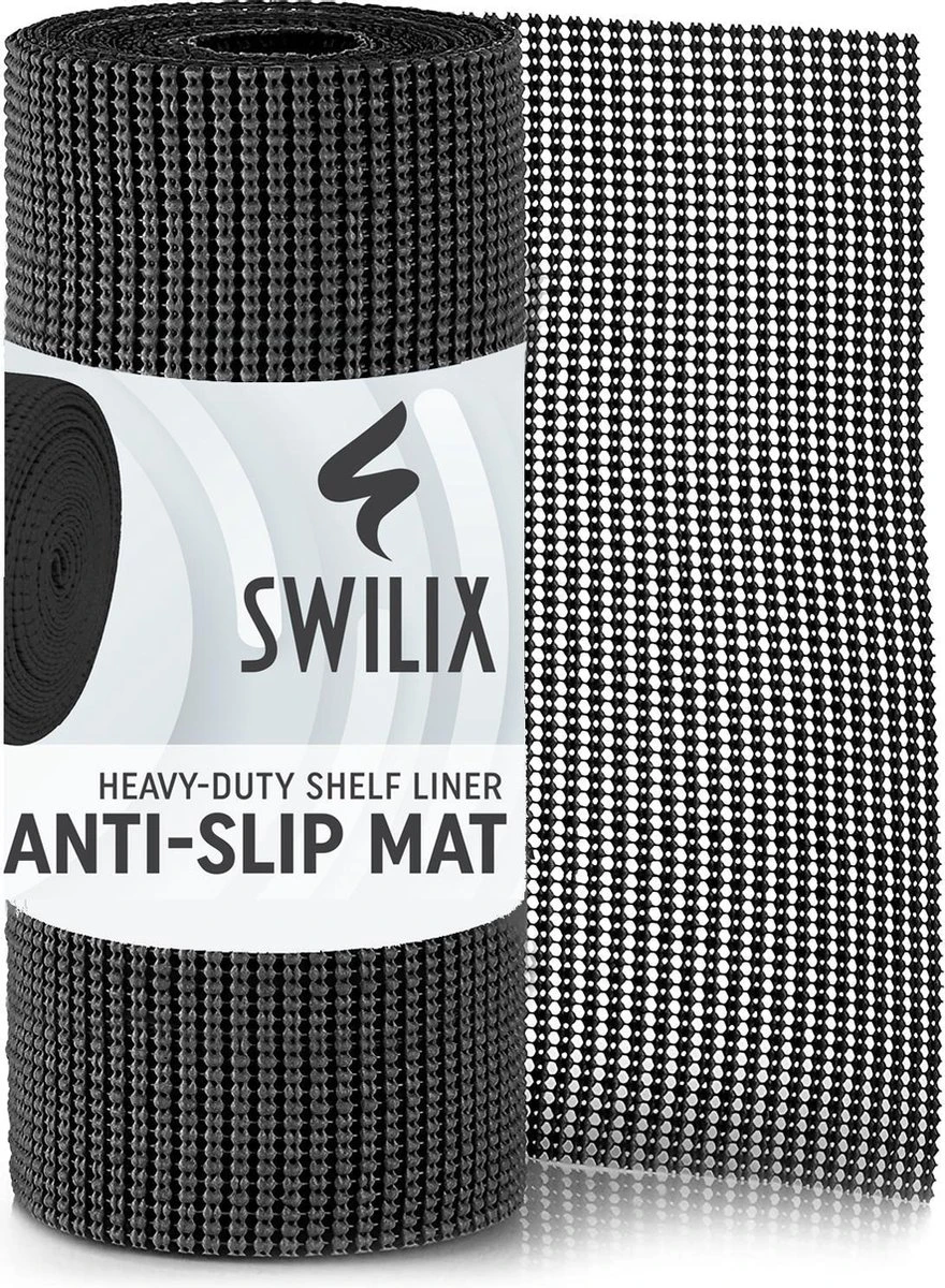 SWILIX ® Antislipmat Voor Kasten En Lades, Douchemat - Badkamermat - Badmat, Dienblad, Vloer - 4 Meter Rol - Anti Slip Mat - 400 X 30 Cm - Zwart 12 SWILIX ® Antislipmat Voor Kasten En Lades, Douchemat - Badkamermat - Badmat, Dienblad, Vloer - 4 Meter Rol - Anti Slip Mat - 400 X 30 Cm - Zwart - Afbeelding 10