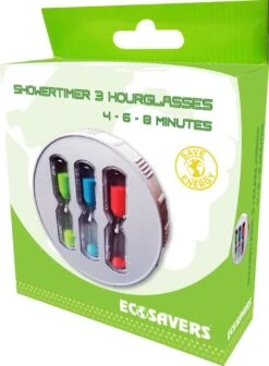 EcoSavers ShowerTimer Hourglass 3 Zandloper Douche Timer Shower Timer Met 4 • 6 • 8 Minuten Zandlopers Douchetimer | Douchewekker | ShowerTimer | Douche Wekkers -Badkamerproducten Winkel 881x1200 2