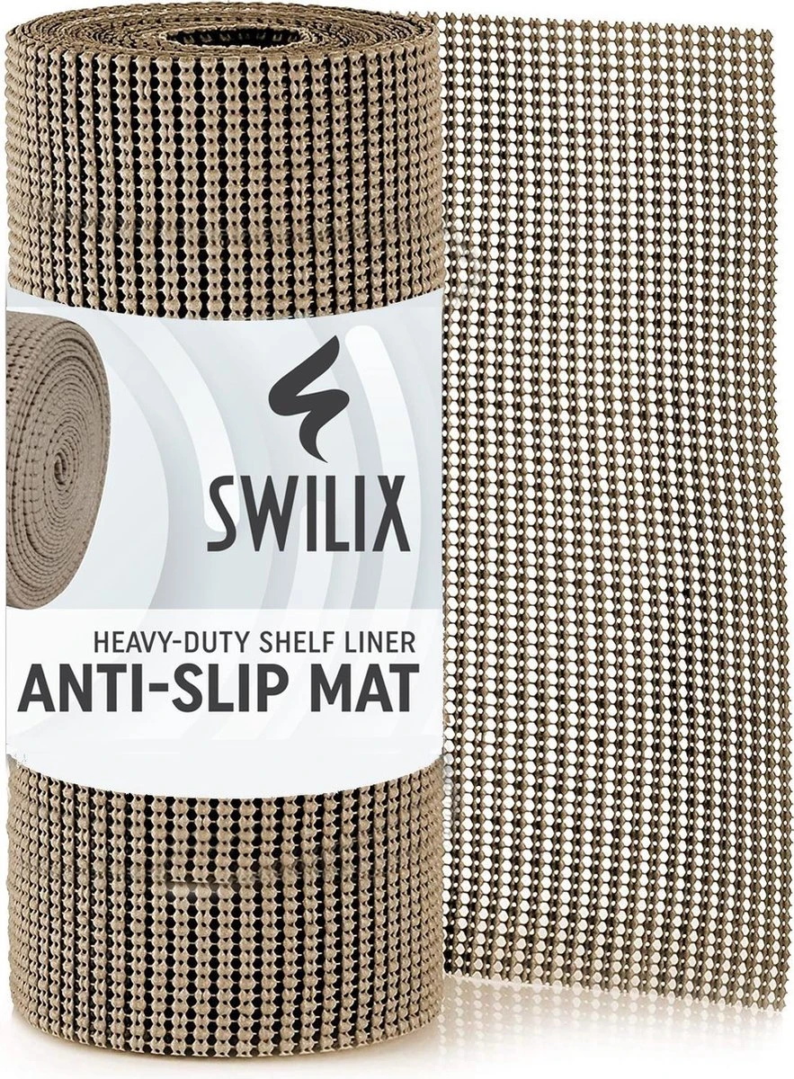 SWILIX ® Antislipmat Voor Kasten En Lades, Douchemat - Badkamermat - Badmat, Dienblad, Vloer - 4 Meter Rol - Anti Slip Mat - 400 X 30 Cm - Beige 13 SWILIX ® Antislipmat Voor Kasten En Lades, Douchemat - Badkamermat - Badmat, Dienblad, Vloer - 4 Meter Rol - Anti Slip Mat - 400 X 30 Cm - Beige - Afbeelding 11