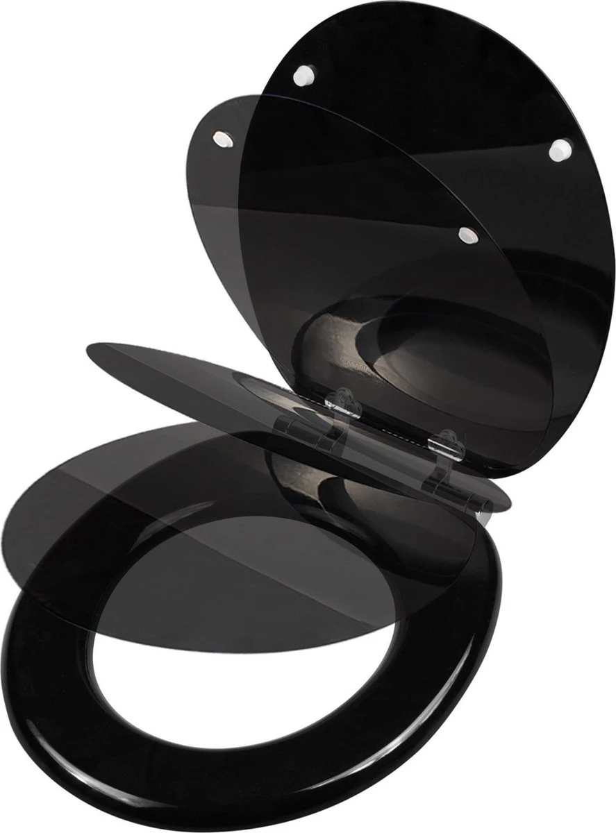 Casaria Wc-bril Met Deksel Sluitingsmechanisme Toiletzitting MDF Zwart 12 Casaria Wc-bril Met Deksel Sluitingsmechanisme Toiletzitting MDF Zwart - Afbeelding 10