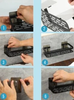 Merkloos Jawes- Wandrek- Zwart- 1stuk- Doucherek- Zonder Te Boren- Wandrek Zonder Boren- Wandrekje -Badkamerproducten Winkel 894x1200 3