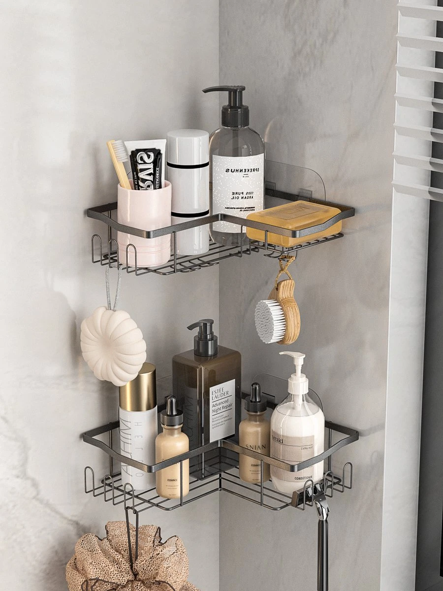 STRICX Doucherekhoek 2 Laags Zwart - Zonder Boren - Zelfklevend Doucherek - Doucherek - Doucherek Voor Badkamer/ Keuken - Doucherek Met Plakstrip - Keukenrek Met Plakstrip - Badrek Douche – Doucherek Hoekvorm - Badkamerrek Douchemandje 3 STRICX Doucherekhoek 2 Laags Zwart - Zonder Boren - Zelfklevend Doucherek - Doucherek - Doucherek Voor Badkamer/ Keuken - Doucherek Met Plakstrip - Keukenrek Met Plakstrip - Badrek Douche – Doucherek Hoekvorm - Badkamerrek Douchemandje