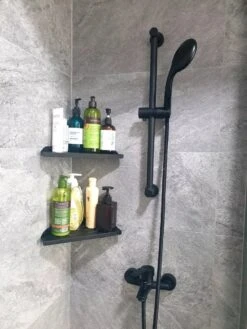 Vannons - Doucherek - Doucherek Hangend - Doucheplankje - Metaal - Set Van 2 - Zwart -Badkamerproducten Winkel 900x1200 31