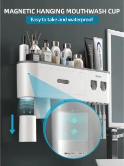 LuxeBass Tandenborstel Organizer | Tandenborstelhouder | Automatisch Tandpasta Dispenser | Met Lade En Opbergvak Voor Badkamer - LB544 -Badkamerproducten Winkel 900x1200 34