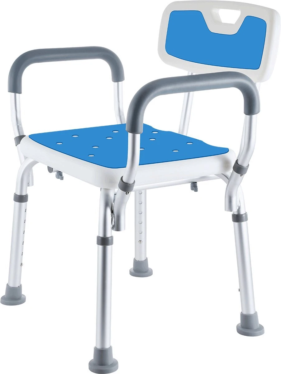 BY JRM Douchestoel En Douchekruk Met Afneembare Rugleuning En Armleuning – 30 Dagen Uitproberen -anti Slip – Verstelbare Hoogte - Douchekrukje - Blauw 3 BY JRM Douchestoel En Douchekruk Met Afneembare Rugleuning En Armleuning – 30 Dagen Uitproberen -anti Slip – Verstelbare Hoogte - Douchekrukje - Blauw