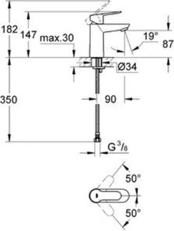 GROHE BauEdge Wastafelkraan - Met EcoJoy® - Zonder Waste - Chroom - 23330000 17 GROHE BauEdge Wastafelkraan - Met EcoJoy® - Zonder Waste - Chroom - 23330000 -Badkamerproducten Winkel 907x1200