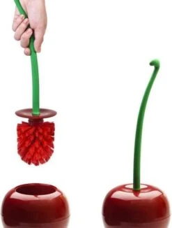 Merkloos WC-borstel Toiletborstel Cherry Kers Met Rode Borstel -Badkamerproducten Winkel 910x1200