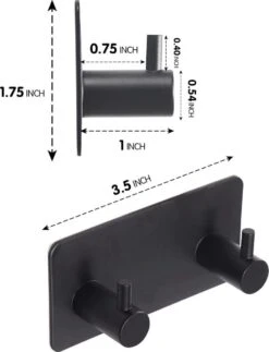 BOTC Handdoekhouder RVS - Handdoekhaakjes 2 In 1 RVS Zelfklevend - Rechthoekig Handdoek Haakjes - Handdoekhaak - Zwart -Badkamerproducten Winkel 918x1200 1