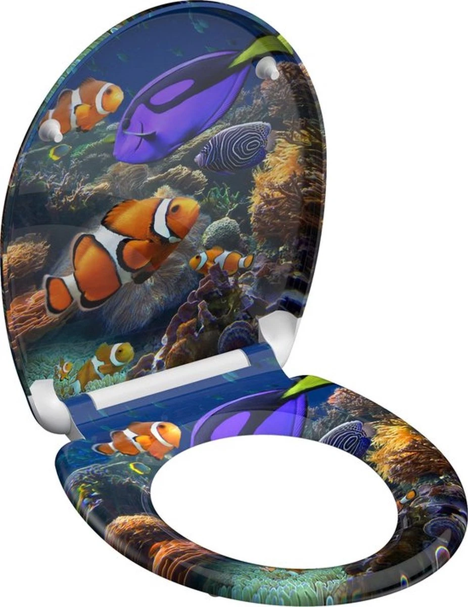 SCHÜTTE WC-Bril 82372 SEA LIFE - Duroplast - Soft Close - Afklikbaar - RVS-Scharnieren - Decor - 3-zijdige Print 4 SCHÜTTE WC-Bril 82372 SEA LIFE - Duroplast - Soft Close - Afklikbaar - RVS-Scharnieren - Decor - 3-zijdige Print - Afbeelding 2