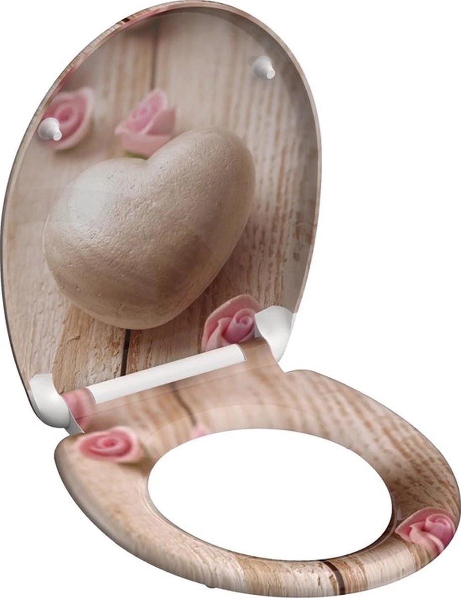 SCHÜTTE WC-Bril 82370 ROMANTIC - Duroplast - Soft Close - Afklikbaar - RVS-Scharnieren - Decor - 3-zijdige Print 4 SCHÜTTE WC-Bril 82370 ROMANTIC - Duroplast - Soft Close - Afklikbaar - RVS-Scharnieren - Decor - 3-zijdige Print - Afbeelding 2