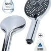 MaatWorkz - Waterbesparende Douchekop + Douchetimer - Handdouche - Hoge Druk - Luxe Design - Regendouche - ø 13 CM - 3 Standen - Chrome