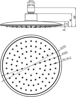 Wiesbaden Regendouche ABS Hoofddouche - Doorsnede 20cm - Chroom/Grijs -Badkamerproducten Winkel 945x1200