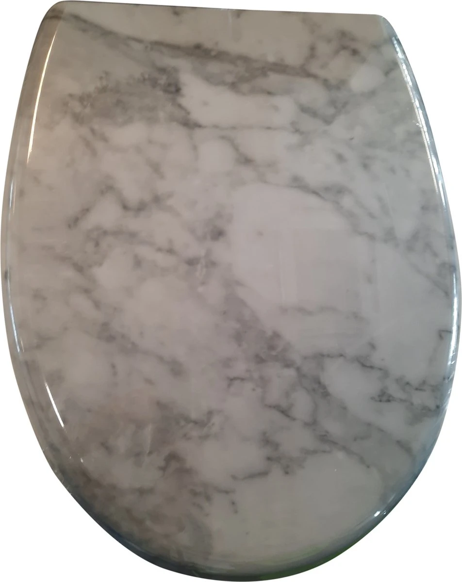 Merkloos WC Bril -Toiletbril - Quick - Release Functie - Soft Closed - Marmer 3 Merkloos WC Bril -Toiletbril - Quick - Release Functie - Soft Closed - Marmer