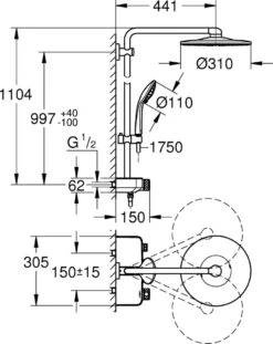 GROHE Euphoria SmartControl 310 Regendouche - CoolTouch - FastFixation - ø 31 Cm - Chroom -Badkamerproducten Winkel 953x1200 1
