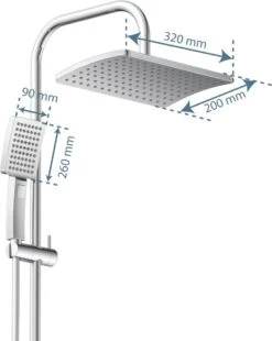 SCHÜTTE Mallorca Douchesysteem - Regendouche - 95 Cm Stang - Wandhouder In Hoogte Verstelbaar - Chroom -Badkamerproducten Winkel 956x1200
