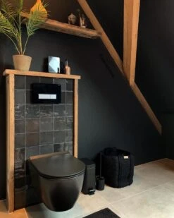 Rimless Hangtoilet - Zwart - Slimline Softclose - Quick Release Zitting -Badkamerproducten Winkel 959x1200 10