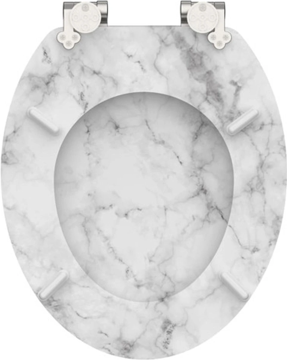 SCHÜTTE WC-Bril 80194 MARMOR STONE - MDF-Hout - Soft Close - Verchroomde Scharnieren - Decor - 3-zijdige Print 10 SCHÜTTE WC-Bril 80194 MARMOR STONE - MDF-Hout - Soft Close - Verchroomde Scharnieren - Decor - 3-zijdige Print - Afbeelding 8