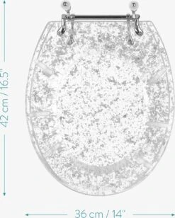Navaris Toiletbril Met Glitter Design - Transparante Wc-bril 42 X 36 X 4,5 Cm - Makkelijk Te Bevestigen -Badkamerproducten Winkel 962x1200 5
