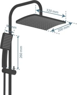 SCHÜTTE Mallorca Douchesysteem - Regendouche - 95 Cm Stang - Wandhouder In Hoogte Verstelbaar - Mat Zwart -Badkamerproducten Winkel 968x1200 1
