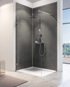 Douche Achterwand - Schulte Deco Design Softtouch - Steen Antraciet - 100x255cm - Wanddecoratie - Muurdecoratie - Badkamer Wandpaneel - Muurbekleding