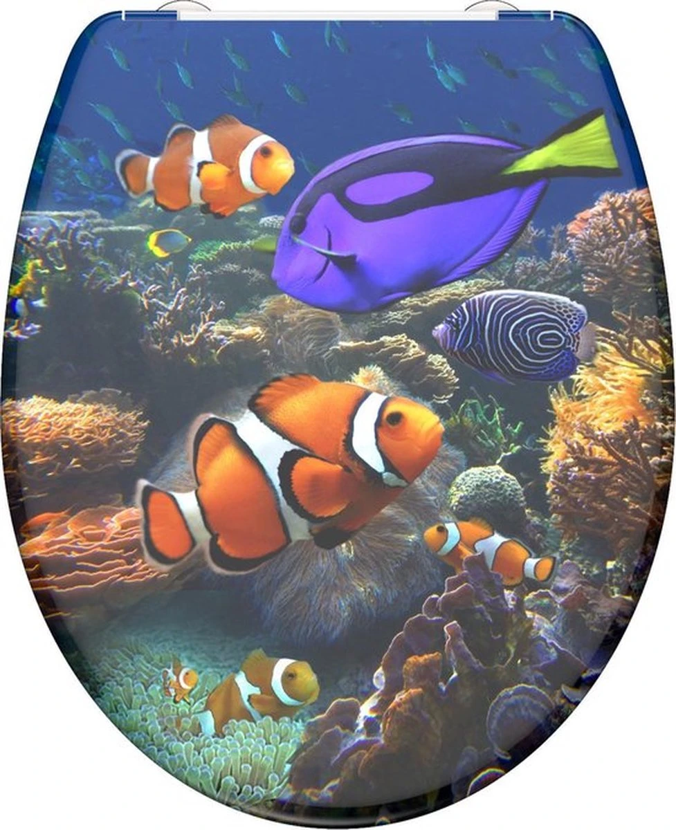 SCHÜTTE WC-Bril 82372 SEA LIFE - Duroplast - Soft Close - Afklikbaar - RVS-Scharnieren - Decor - 3-zijdige Print 3 SCHÜTTE WC-Bril 82372 SEA LIFE - Duroplast - Soft Close - Afklikbaar - RVS-Scharnieren - Decor - 3-zijdige Print