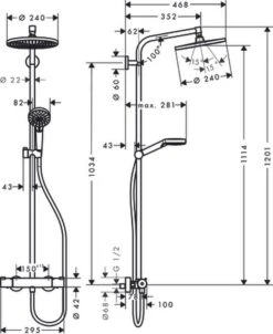 Hansgrohe Crometta S 240 Showerpipe - 1jet - Incl. Thermostaat - Chroom -Badkamerproducten Winkel 981x1200 1