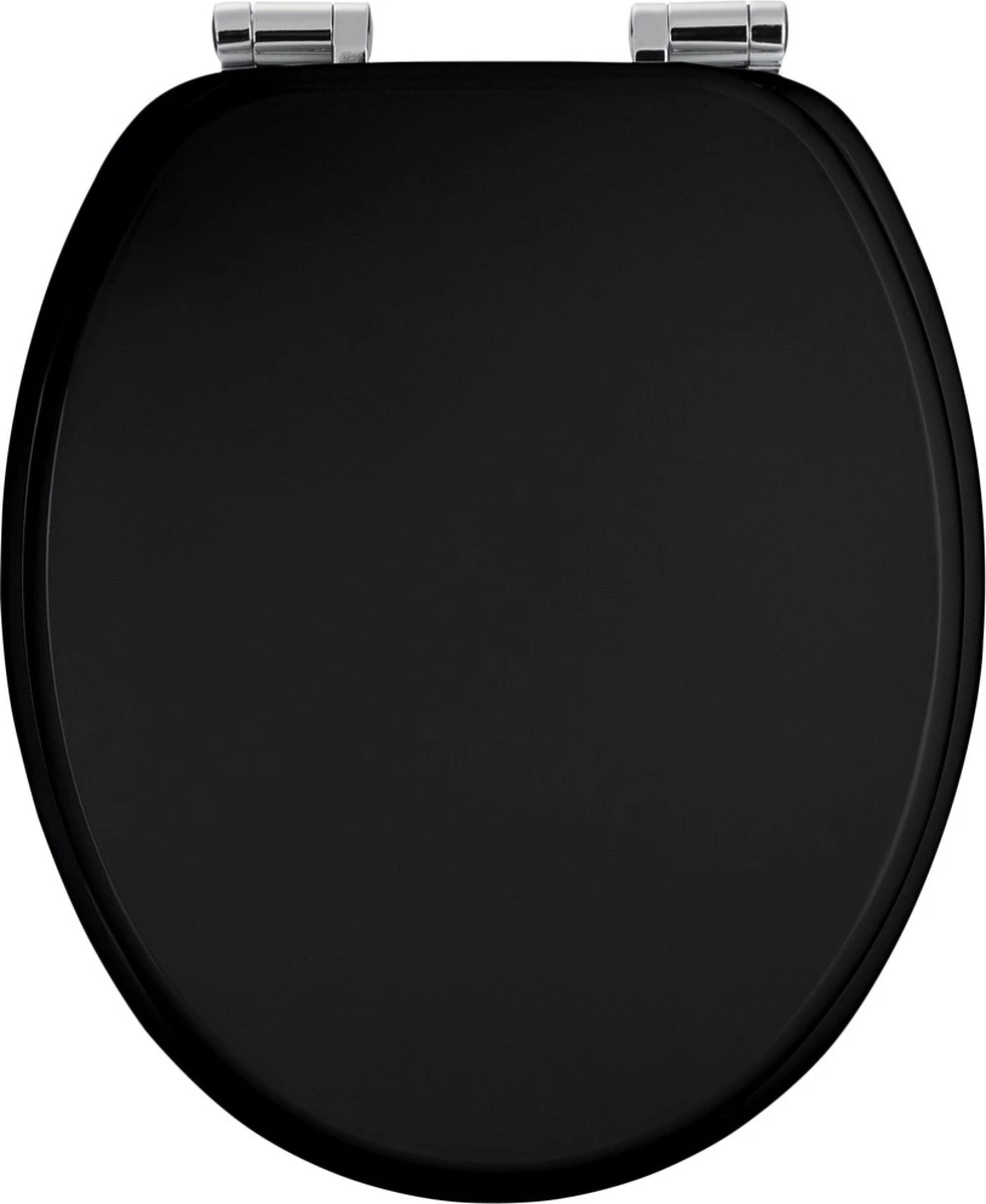 Casaria Wc-bril Met Deksel Sluitingsmechanisme Toiletzitting MDF Zwart 4 Casaria Wc-bril Met Deksel Sluitingsmechanisme Toiletzitting MDF Zwart - Afbeelding 2