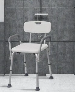 Douchestoel Met Afneembare Rugleuning En Armleuningen - Lichtgewicht En In Hoogte Verstelbaar - Douchekruk -Badkamerproducten Winkel 985x1200 1
