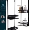 Merkloos Doucherek Zonder Boren Zwart - 30 Dagen Uitproberen -Doucherek Hangend - Badkamer Accessoires - RVS - 2 Laags -Badkamerproducten Winkel 985x1200
