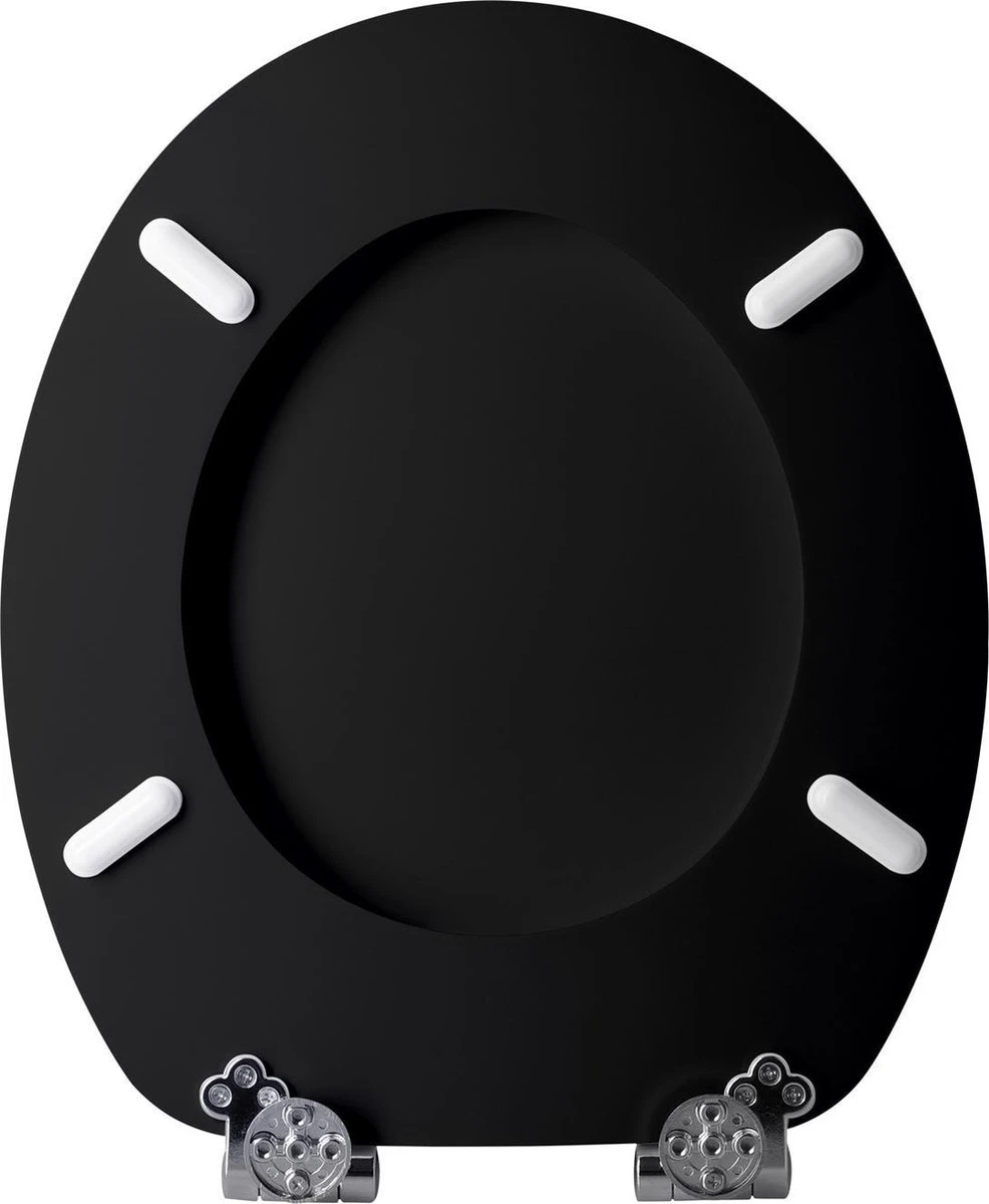 Casaria Wc-bril Met Deksel Sluitingsmechanisme Toiletzitting MDF Zwart 8 Casaria Wc-bril Met Deksel Sluitingsmechanisme Toiletzitting MDF Zwart - Afbeelding 6
